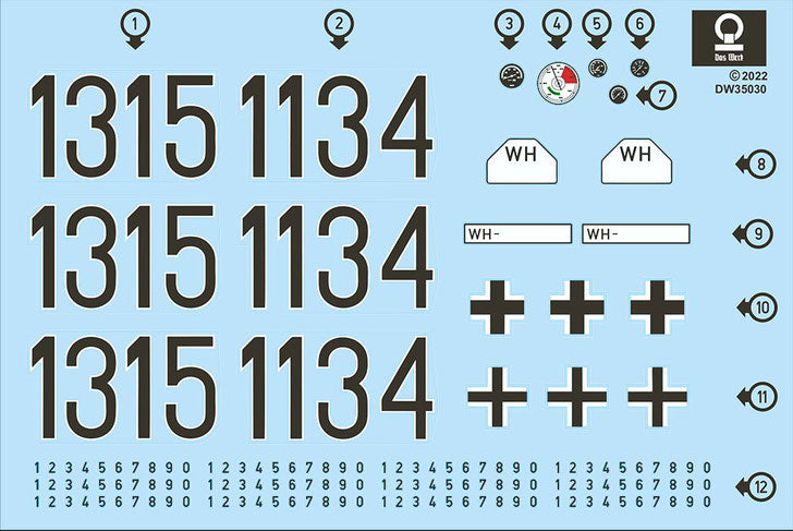 Das Werk 35030 1/35 scale mtl.Pi.Pzwg. Sd. Kfz. 251/7 Ausf.B 2 in 1 kit decals - BlackMike Models