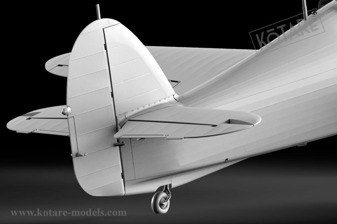 Kotare model Hurricane rear fuselage view from rear