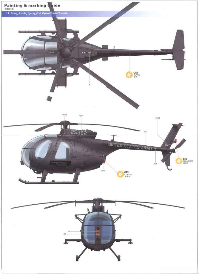 Kitty Hawk KH50004 1/35 AH-6J/MH-6J Little Bird with Figures kit
