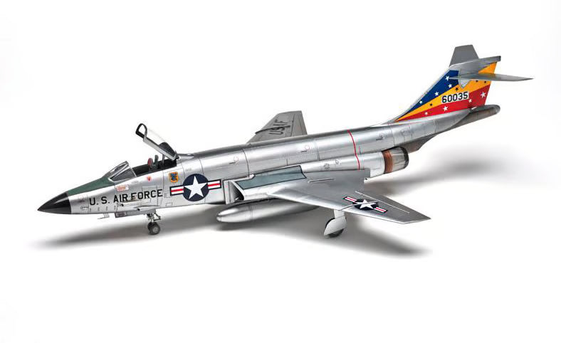 Kitty Hawk F-101 A/C Voodoo airplane model kit on white background.
