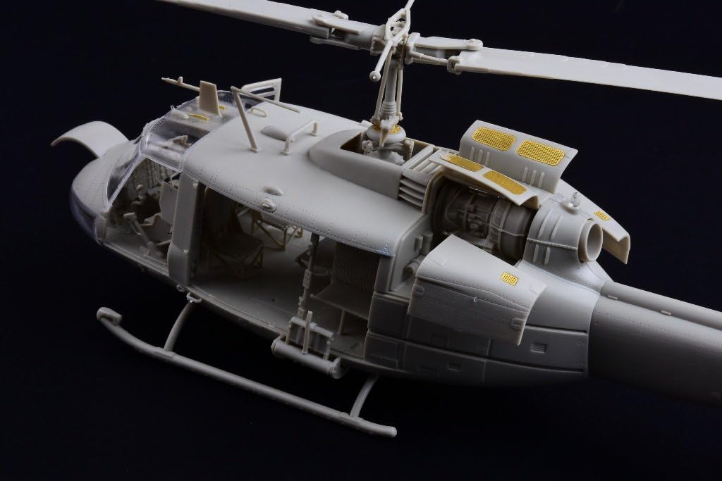 Kitty Hawk model of a UH-1D Huey helicopter on a black background