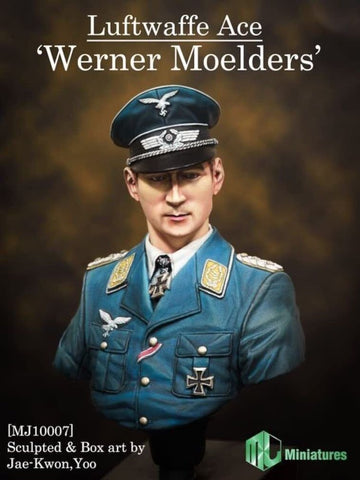 MJ Miniatures MJ10-007 1/10 scale Luftwaffe Ace Werner Moelders bust kit - BlackMike Models