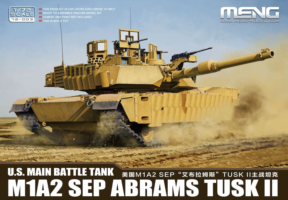 Meng 72-003 1/72 scale M1A2 SEP ABRAMS TUSK II MBT kit - BlackMike Models