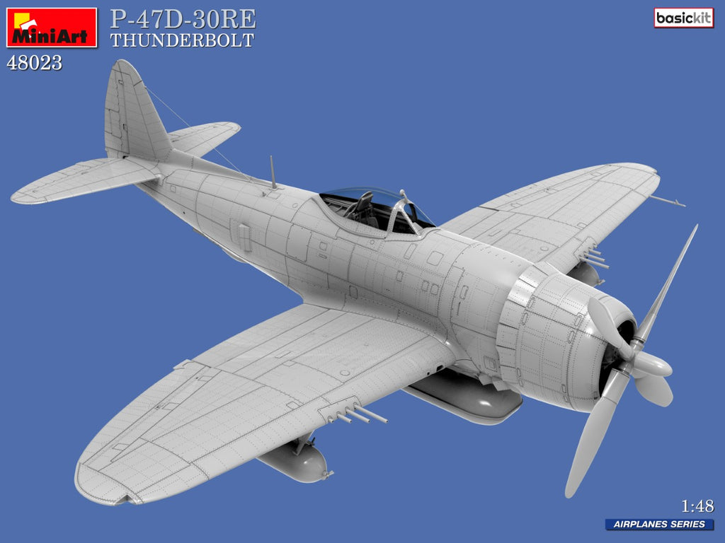 Miniart 48023 1/48 scale P-47D-30RE Thunderbolt Basic Kit - BlackMike Models