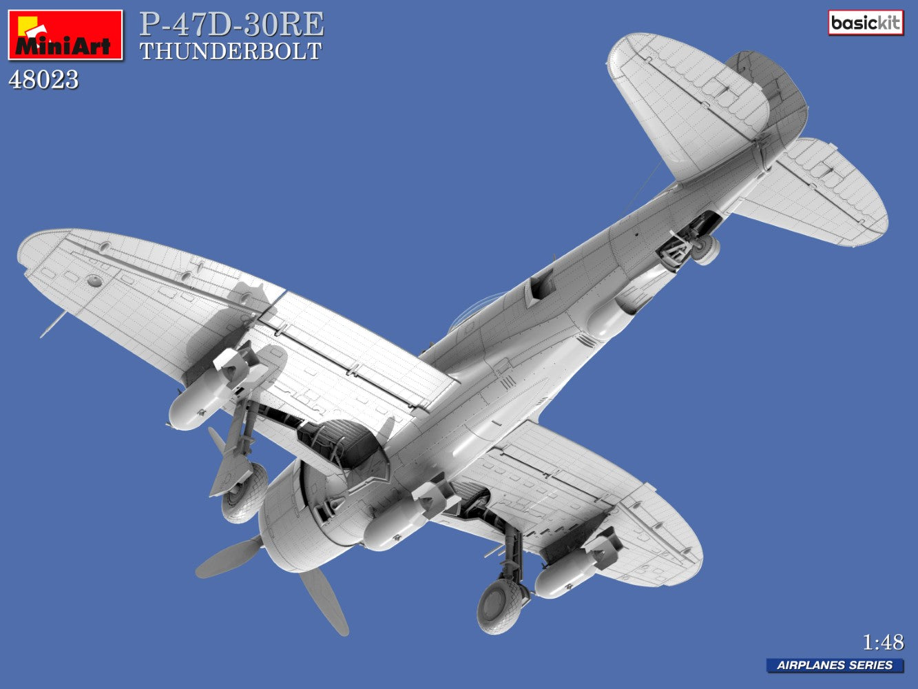 Miniart 48023 1/48 scale P-47D-30RE Thunderbolt Basic Kit - BlackMike Models