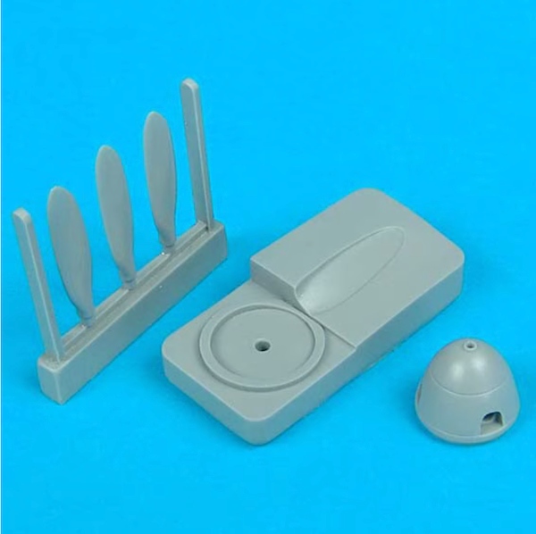 model kit propeller on a blue background