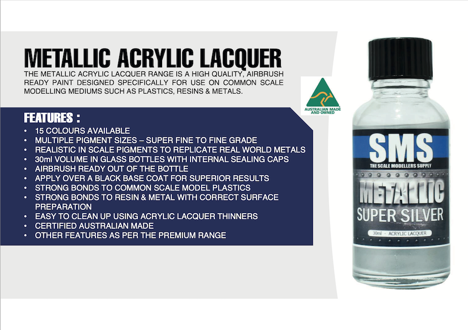 SMS Metallic Acrylic Lacquer features