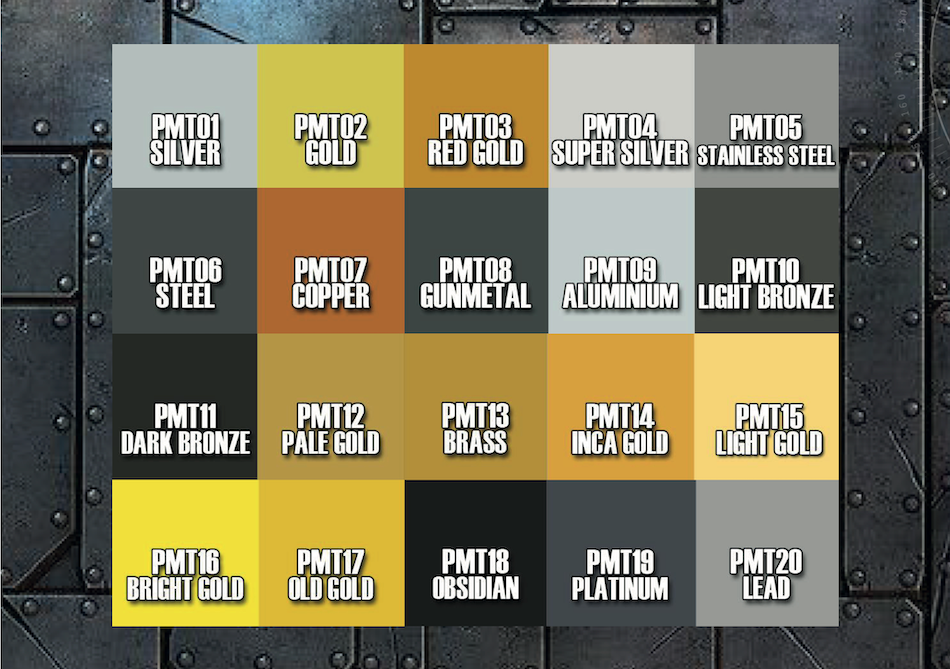 SMS Metallic Acrylic Lacquer colour chart
