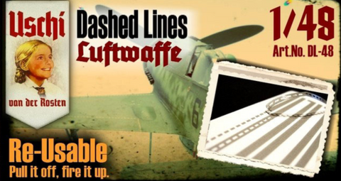 Uschi Van der Rosten DL-48 1/48 scale dashed Lines Luftwaffe paint masking set - BlackMike Models