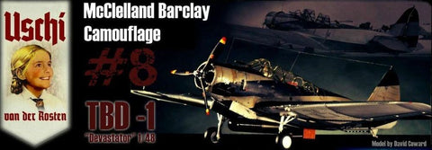 Uschi Van Der Rosten 2013 1/48 scale TBD-1 McClelland Barclay Camouflage paint mask set - BlackMike Models