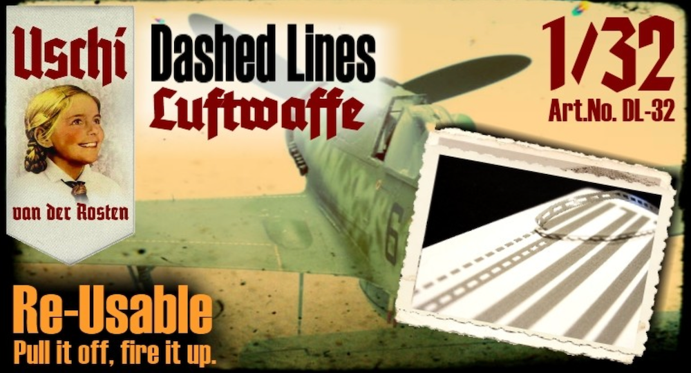 Uschi Van Der Rosten DL-32 1/32 scale Dashed Lines Luftwaffe paint masking set - BlackMike Models