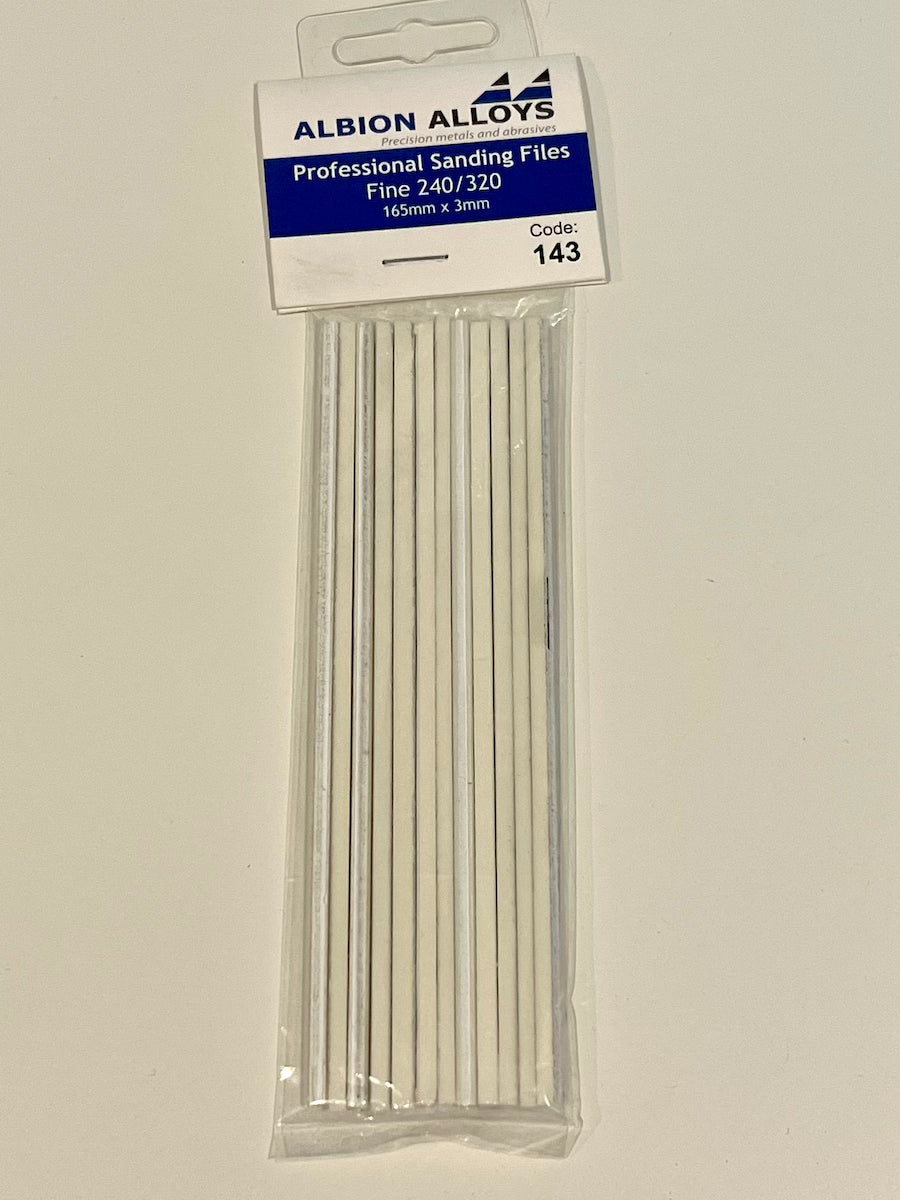 Albion Alloys Professional Sanding Files 3mm x 165mm (12 files pre pack) - BlackMike Models
