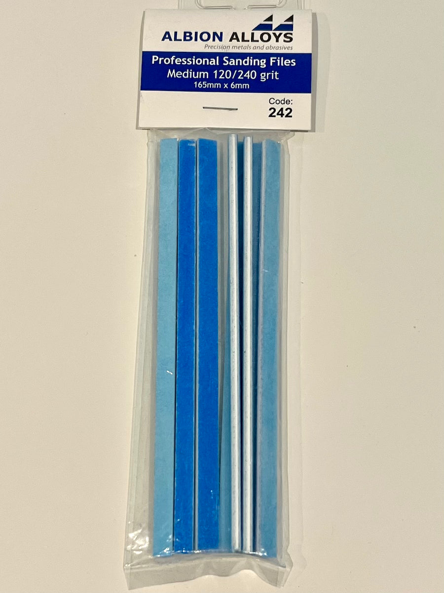 Albion Alloys Professional Sanding Files 6mm x 165mm (10 files pre pack) - BlackMike Models