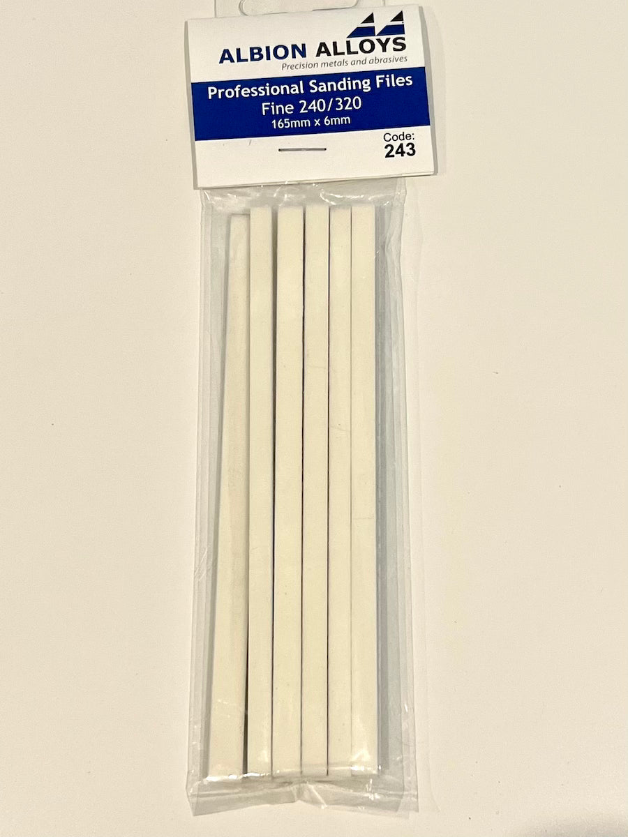 Albion Alloys Professional Sanding Files 6mm x 165mm (10 files pre pack) - BlackMike Models