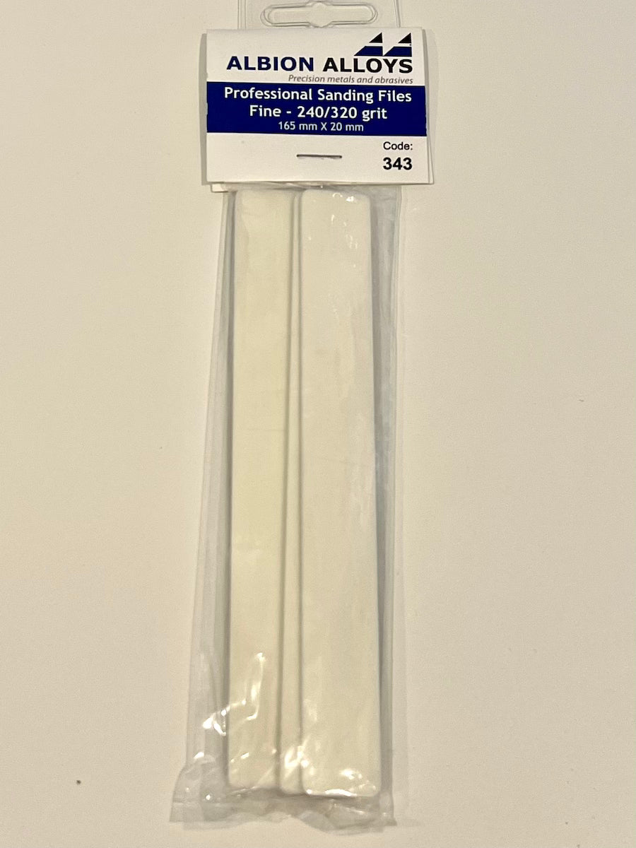 Albion Alloys Professional Sanding Files 20mm x 165mm (3 files pre pack) - BlackMike Models