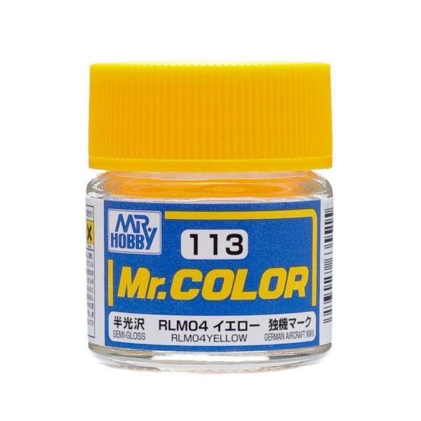 Mr Color C113 RLM04 Yellow Semi Gloss acrylic paint 10ml - BlackMike Models
