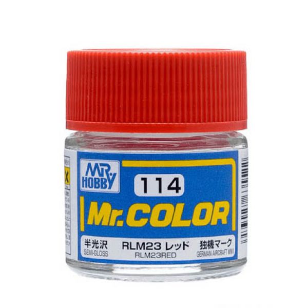 Mr Color C114 RLM23 Red Semi Gloss acrylic paint 10ml - BlackMike Models