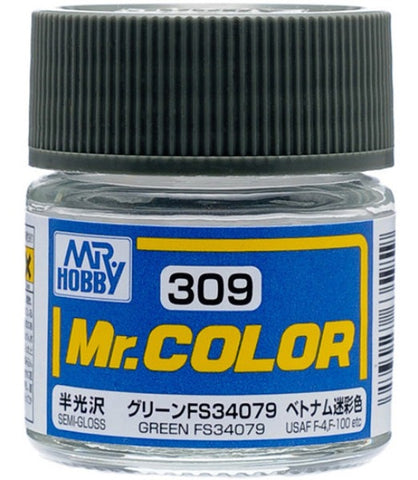 Mr Color C309 Green FS34079 Semi Gloss acrylic paint 10ml - BlackMike Models