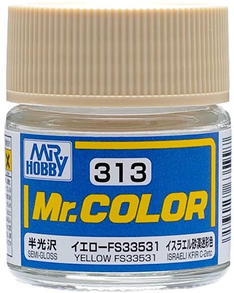 Mr Color C313 Yellow FS33531 Semi Gloss acrylic paint 10ml - BlackMike Models