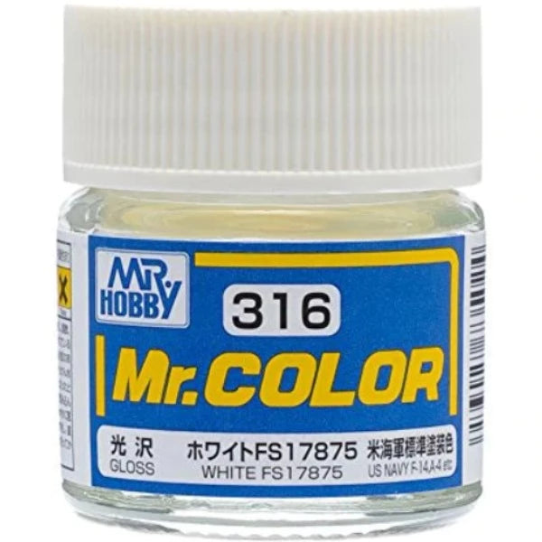 Mr Color C316 White  FS17875 Gloss acrylic paint 10ml - BlackMike Models