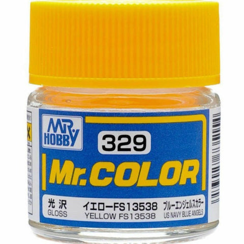 Mr Color C329 Yellow FS13538  Gloss acrylic paint 10ml - BlackMike Models