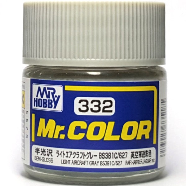 Mr Color C332 Light Aircraft Gray BS381C/627 Semi Gloss acrylic paint 10ml - BlackMike Models