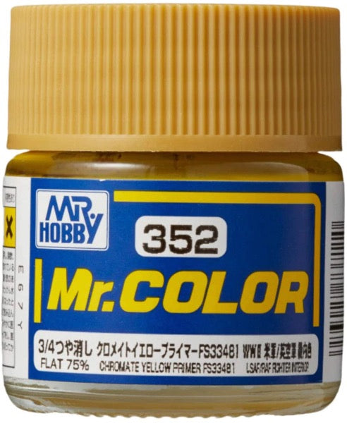 Mr Color C352 Chromate Yellow flat 75% acrylic paint 10ml - BlackMike Models