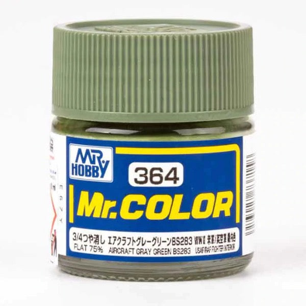 Mr Color C364 Aircraft Grey Green BS283 75% Flat acrylic paint 10ml - BlackMike Models