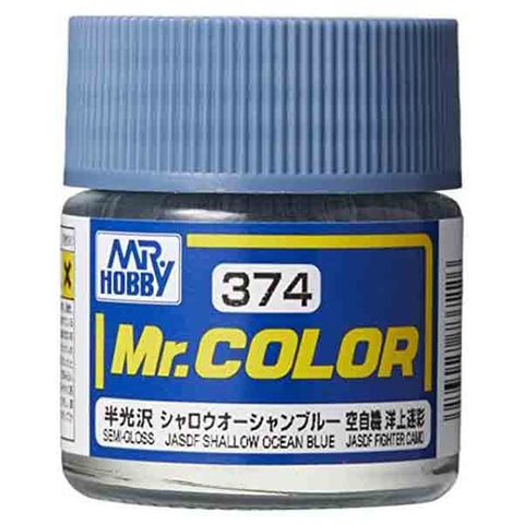 Mr Color C374 JASDF Shallow Ocean Blue semi gloss acrylic paint 10ml - BlackMike Models
