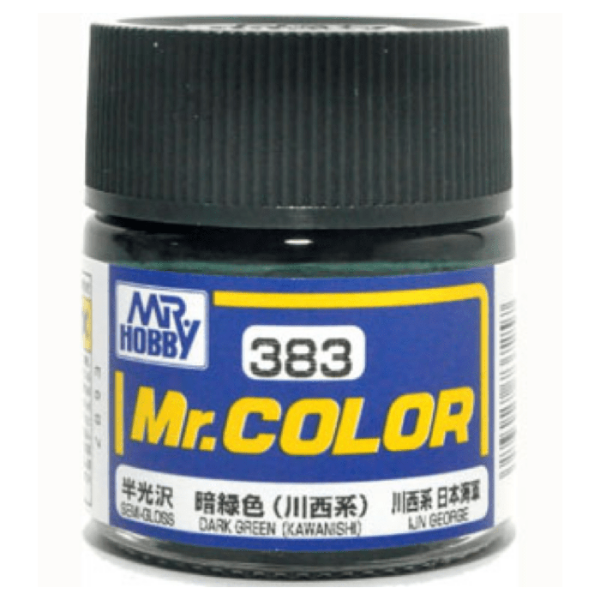 Mr Color C383 Dark Green (Kawanishi) IJN George semi gloss acrylic paint 10ml - BlackMike Models
