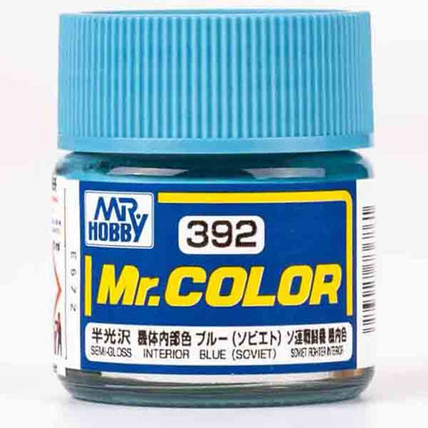 Mr Color C392 Interior Blue (Soviet) semi gloss acrylic paint 10ml - BlackMike Models