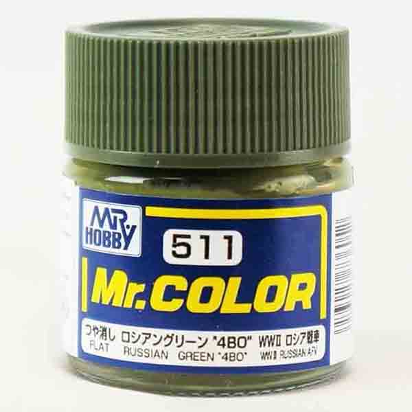 Mr Color C511 Russian Green 4BO Flat acrylic paint 10ml - BlackMike Models