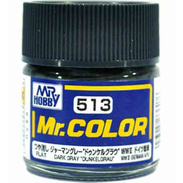 Mr Color C513 Dark Gray (Dunkelgrau) Flat acrylic paint 10ml - BlackMike Models