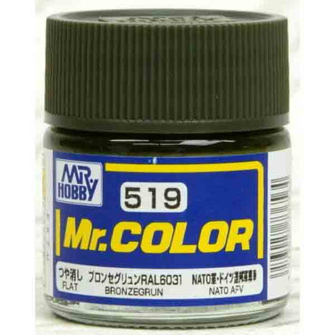 Mr Color C519 RAL6031 Bronzegrun Flat acrylic paint 10ml - BlackMike Models