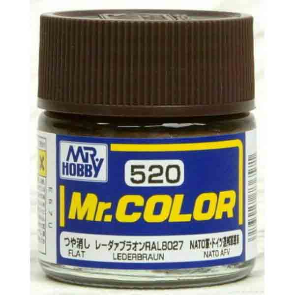 Mr Color C520 RAL8027 Lederbraun Flat acrylic paint 10ml - BlackMike Models