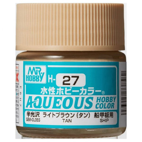 Mr Hobby H27 Tan semi gloss acrylic paint 10ml - BlackMike Models