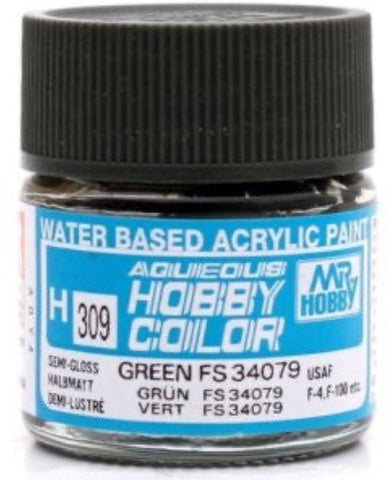 Mr Hobby H309 FS34079 Green acrylic paint - BlackMike Models