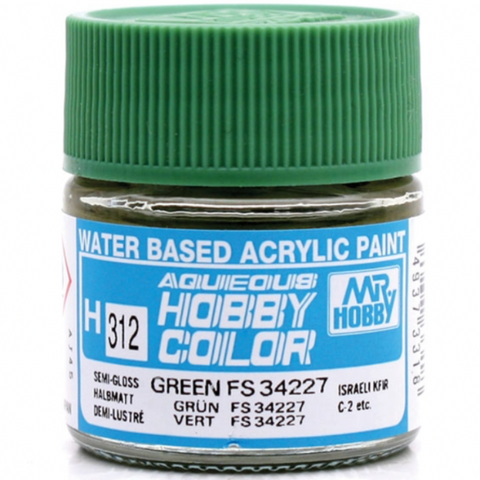 Mr Hobby H312 Green FS34227 Semi Gloss acrylic paint 10ml - BlackMike Models