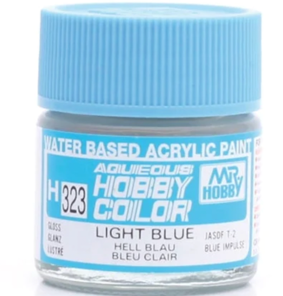 Mr Hobby H323 Light Blue acrylic paint 10ml - BlackMike Models
