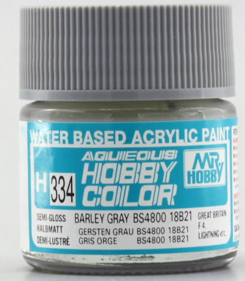 Mr Hobby H334 Barley Gray BS4800 18B21 acrylic paint 10ml - BlackMike Models