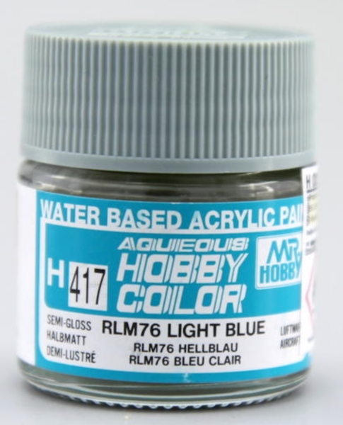 Mr Hobby H417 RLM76 Light Blue acrylic paint 10ml - BlackMike Models