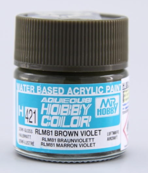Mr Hobby H421 RLM81 Brown Violet acrylic paint 10ml - BlackMike Models