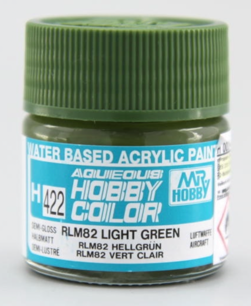 Mr Hobby H422 RLM82 Light Green acrylic paint 10ml - BlackMike Models