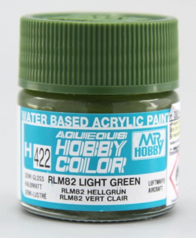 Mr Hobby H422 RLM82 Light Green acrylic paint 10ml - BlackMike Models