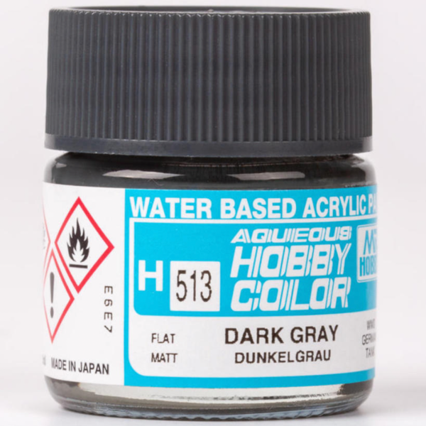 Mr Hobby H513 Dark Gray "Dunkel Grau" flat acrylic paint 10ml - BlackMike Models