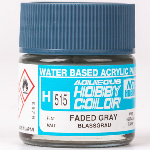 Mr Hobby H515 Faded Gray "Blassgrau" flat acrylic paint 10ml - BlackMike Models