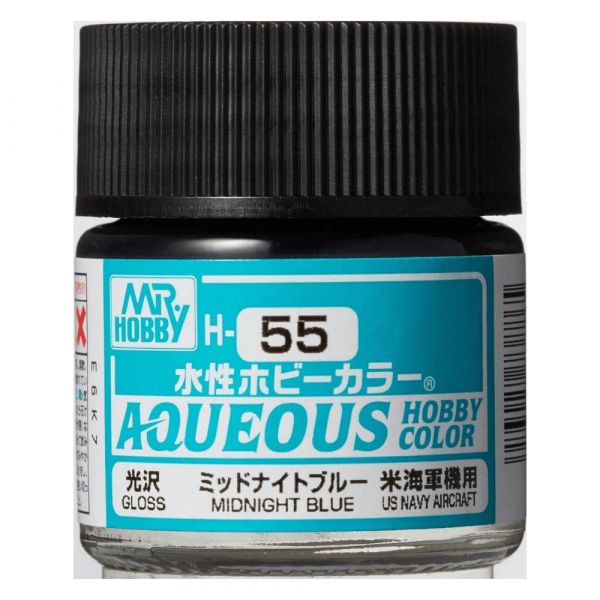 Mr Hobby H55 Midnight Blue acrylic paint - BlackMike Models