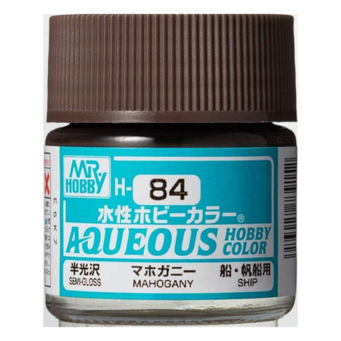 Mr Hobby H84 Mahogany semi gloss acrylic paint 10ml - BlackMike Models