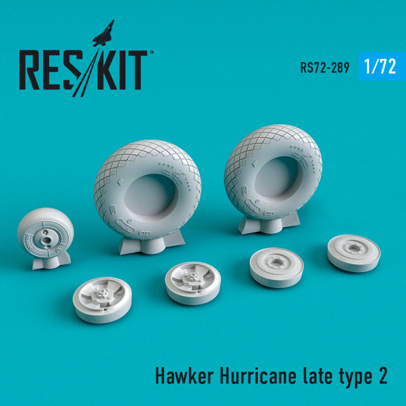 ResKit RS72-289 1/72 Hawker Hurricane late type 2 (diagonal block tread) wheels set