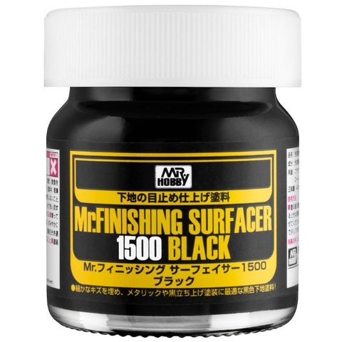 Mr Hobby, Mr Finishing Surfacer 1500 Black 40ml - BlackMike Models